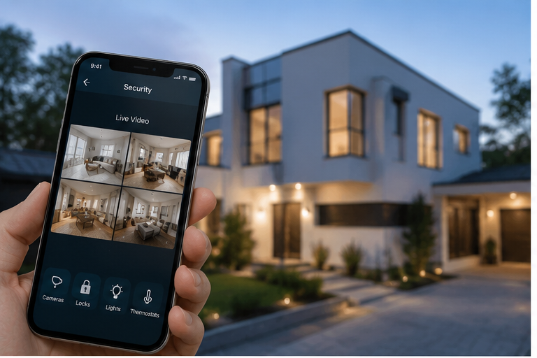 App de control de la alarma del chalet en el móvil